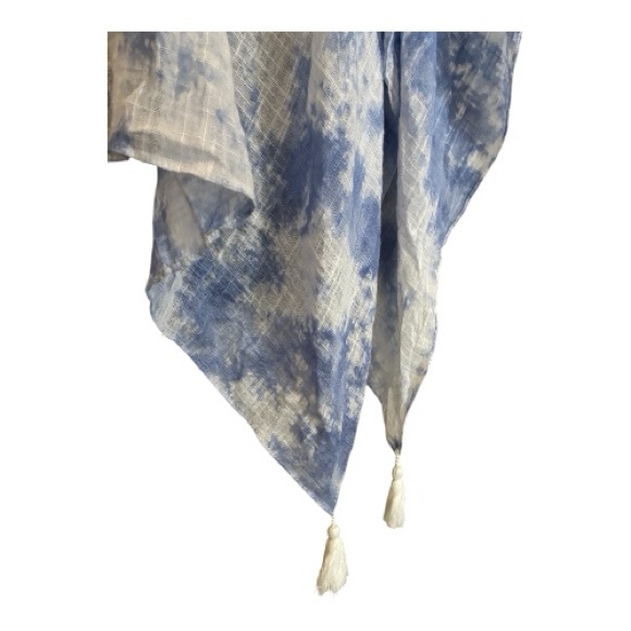 NWT J ill Blue and White Women's Poncho One Size. - Picture 6 of 12